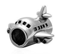 Abalorio de avión de plata de ley 925 con diseño de avión para pulsera Pandora (C)