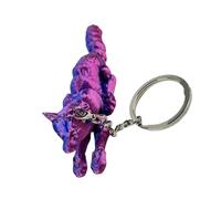 Abalorio de bolsa de animales multiarticulado con impresión 3D | Figura articulada con textura dimensional, cadena corta y cierre, acento decorativo de animales para una bolsa