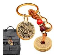 Abalorio de buena suerte para mochila, dije de mochila de buena suerte, longevidad, colgante de moneda , llavero de coche, exquisito para la buena suerte, God
