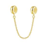 Abalorio de cadena de seguridad de plata de ley 925 con clip para pulsera Pandora, talla única, Plata de ley, Circón