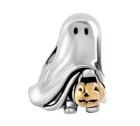 Abalorio de calabaza fantasma de Halloween compatible con pulseras Pandora, truco o trato, hija, hermana, nieta