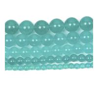 Abalorio de calcedonia de jade azul de piedra natural, cuentas redondas sueltas para hacer joyas, costura, pulseras, bricolaje, H8157, 4 mm, 88-90 unidades