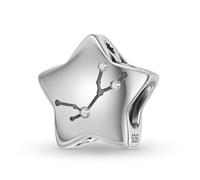 Abalorio de constelación de plata de ley 925 con diseño de corazón de la suerte, regalo de cumpleaños, con letra de la familia, cruz familiar, dije de piedra natal para pulsera Pandora, talla única