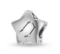 Abalorio de constelación de plata de ley 925 con diseño de corazón de la suerte, regalo de cumpleaños, con letra de la familia, cruz familiar, dije de piedra natal para pulsera Pandora, talla única