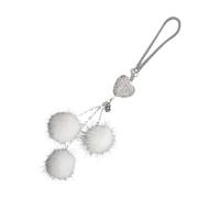 Abalorio de corazón para coche, bola de felpa con colgante de amor, tamaño estándar, material de felpa suave, diseño de corazón brillante, decoración interior de mujeres y niñas, accesorio de camión