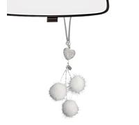 Abalorio de corazón para coche, colgante de amor, bola de felpa, dije de corazón brillante con diseño brillante, accesorio de coche para mujeres y niñas, vehículo, camión, decoración interior
