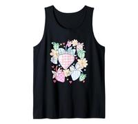 Abalorio de corazones y flores de fresa pastel Camiseta sin Mangas