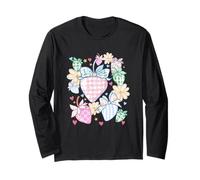 Abalorio de corazones y flores de fresa pastel Manga Larga