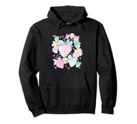 Abalorio de corazones y flores de fresa pastel Sudadera con Capucha