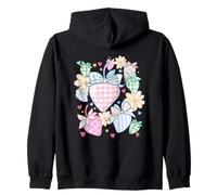 Abalorio de corazones y flores de fresa pastel Sudadera con Capucha