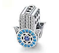 Abalorio de cristal azul contra el mal de ojo para pulseras Pandora, plata de ley 925, cuentas de la suerte, dijes de piedra natal para pulseras europeas de cadena de serpiente, Cristal, Crystal