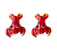 Abalorio de cristal de langosta/cangrejos con temática del mar rojo, hecho a mano, componentes de manualidades, decoraciones ligeras para regalo listo para encontrar joyas de crustáceos, talla única