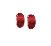 Abalorio de cristal facetado de Murano de color sólido translúcido para mujeres y adolescentes, núcleo de plata de ley 925, más colores, 0.39, Vidrio, No es una piedra preciosa