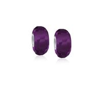 Abalorio de cristal facetado de Murano de color sólido translúcido para mujeres y adolescentes, núcleo de plata de ley 925, más colores, 0.39, Vidrio, No es una piedra preciosa