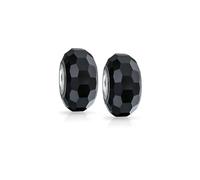 Abalorio de cristal facetado de Murano de color sólido translúcido para mujeres y adolescentes, núcleo de plata de ley 925, más colores, 8, Vidrio, No es una piedra preciosa