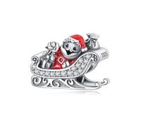 Abalorio de cuentas de trineo de Papá Noel, abalorio de pulsera con cuentas, apto para pulseras de 3 mm a 4,5 mm