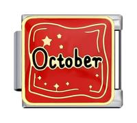 Abalorio de eslabones italianos de enero a diciembre, cumpleaños, fecha de nacimiento, aniversario, mes chino, 9 mm, compatible con pulsera de nominación, January Chinese New Year Sign, Metal, No es