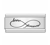 Abalorio de eslabones italianos para mamá, hija, papá, familia, ángel recién nacido, tamaño doble, ancho, 9 mm, compatible con pulseras de nominación para mujer, 0, Metal, No es una piedra preciosa