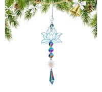 Abalorio De Flor De Loto De - Decoración Meditativa Para Ventana, Gota De Bola De Facetada De Alta Claridad, Elegante Suspensión De Pared Estilo Zen, Con Acabado Plateado Resisten