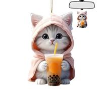 Abalorio de Gato de Navidad, decoración de Coche, Colgante de Gato, de árbol de Navidad, decoración Colgante, diseño único, para Ventana, Llaves, árbol de Navidad, decoración de