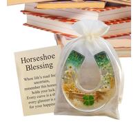 Abalorio de herradura de bolsillo, decoración de símbolo de esperanza y suerte, coleccionables de herradura de bendición, para adolescentes, mujeres, madre, escritorio, estantería, mesita de noche