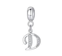 Abalorio de letra de plata de ley 925 con letras del alfabeto, compatible con pulseras Pandora d