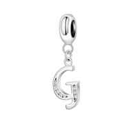 Abalorio de letra de plata de ley 925 con letras del alfabeto, compatible con pulseras Pandora G