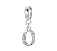 Abalorio de letra de plata de ley 925 con letras del alfabeto, compatible con pulseras Pandora O