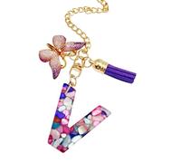 Abalorio de letra para taza, cadena de taza, cadena decorativa con nombre, cadena de piedra de color, accesorios para botella de agua