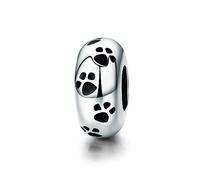 Abalorio de mariposa de plata de ley 925 con diseño de pata, colgante de flor de mariquita para pulsera Pandora, Plata esterlina