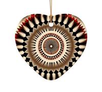 Abalorio de Navidad Art Deco - Abalorio de Navidad de cerámica de doble cara para manualidades - Adorno decorativo de Navidad con cordón dorado