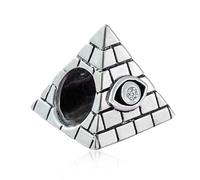 Abalorio de ojo del diablo de plata de ley 925 con diseño de pirámide para pulsera Pandora