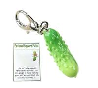 Abalorio de pepinillo para bolsa, pepino, accesorio de llavero de pepinillo | Bonito adorno de pepinillo, mochilas y llaves de coche, llavero de apoyo emocional único para hombres y mujeres, Atributo