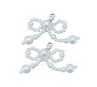 Abalorio de perlas para zapatillas, accesorios para zapatos de decoración de cordones, cadena de perlas en forma de lazo, hebilla de zapatos de perlas con perla para zapatos de vestir para bodas y