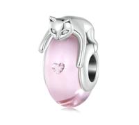 Abalorio de perro de plata de ley 925 con diseño de gato, caballo, perro bulldog, caniche dorado retriever animal de Navidad para pulsera Pandora, talla única, Plata de ley