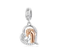 Abalorio de perro de plata de ley 925 con diseño de gato, caballo, perro bulldog, caniche dorado retriever animal de Navidad para pulsera Pandora, talla única, Plata de ley