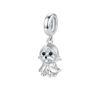Abalorio de perro de plata de ley 925 con diseño de gato, caballo, perro bulldog, caniche dorado retriever animal de Navidad para pulsera Pandora, talla única, Plata de ley