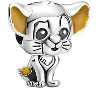 Abalorio de Personaje The Charmery León el Rey Simba de Plata de Ley 925 Compatible con Abalorios Pandora y Muchas Otras Pulseras de Abalorios del Reino Unido.