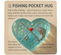 Abalorio de pesca de cristal de mar y metal para abrazo de bolsillo, diseñado para pescadores, padres y entusiastas del estilo de vida al aire libre (5)