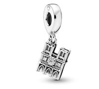 Abalorio de plata 925 de Notre Dame de Francia París, compatible con abalorios Pandora, Trollbeads, Chamilia, Biagi y muchas otras pulseras del Reino Unido., S, Metal, No es una piedra preciosa