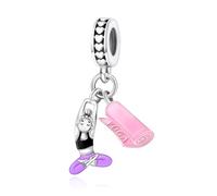 Abalorio de plata 925 para yoga, pilates, ejercicio, compatible con abalorios Pandora, Trollbeads, Chamilia, Biagi y muchas otras pulseras del Reino Unido.