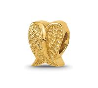 Abalorio de plata de ley 925 chapado en oro con alas de ángel guardián religioso de 8 mm, regalo de joyería para mamá, talla única, Metal Plata Oro metal Plata, No es una piedra preciosa