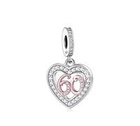 Abalorio de plata de ley 925 compatible con pulseras Pandora Charm Moments de 13, 18, 21, 30, 40, 50, 60, 70 y 80 años de edad, cumpleaños, aniversario, oro rosa, Metal