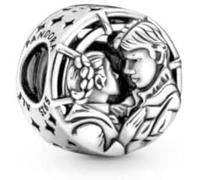 Abalorio de plata de ley 925 con diseño de Han Solo y Leia Kiss de Star Wars, compatible con abalorios Pandora y muchas otras pulseras del Reino Unido., Plata de ley