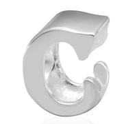 Abalorio de plata de ley 925 con diseño de letra A-Z, se adapta a pulseras Pandora C