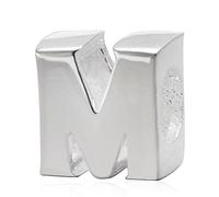 Abalorio de plata de ley 925 con diseño de letra A-Z, se adapta a pulseras Pandora M