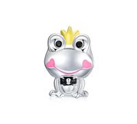 Abalorio de plata de ley 925 con diseño de rana para pulsera Pandora