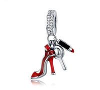 Abalorio de plata de ley 925 con diseño de tacón, para pulsera Pandora, plata de ley, Plata de ley