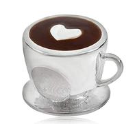 Abalorio de plata de ley 925 con forma de taza de café para pulsera Pandora (B)