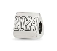 Abalorio de plata de ley 925 de 9,25 mm, diseño de la trilogía de la gorra de graduación 2024, regalo de joyería para mamá, talla única, Metal Plata Plata de ley, No es una piedra preciosa